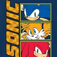 Little & Big Kid Boys Crew Neck Long Sleeve Regular Fit Sonic the Hedgehog Graphic T-Shirt