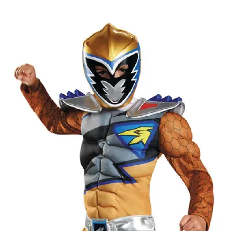 Boys Dino Charge Gold Muscle Power Rangers Costume