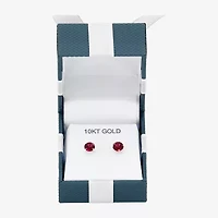 Gemstone 10K Gold 6mm Round Stud Earrings