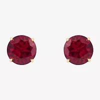 Gemstone 10K Gold 6mm Round Stud Earrings