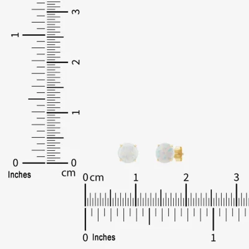 Gemstone 10K Gold 4mm Round Stud Earrings