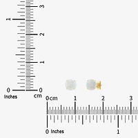 Gemstone 10K Gold 4mm Round Stud Earrings
