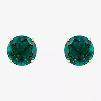 Gemstone 10K Gold 4mm Round Stud Earrings