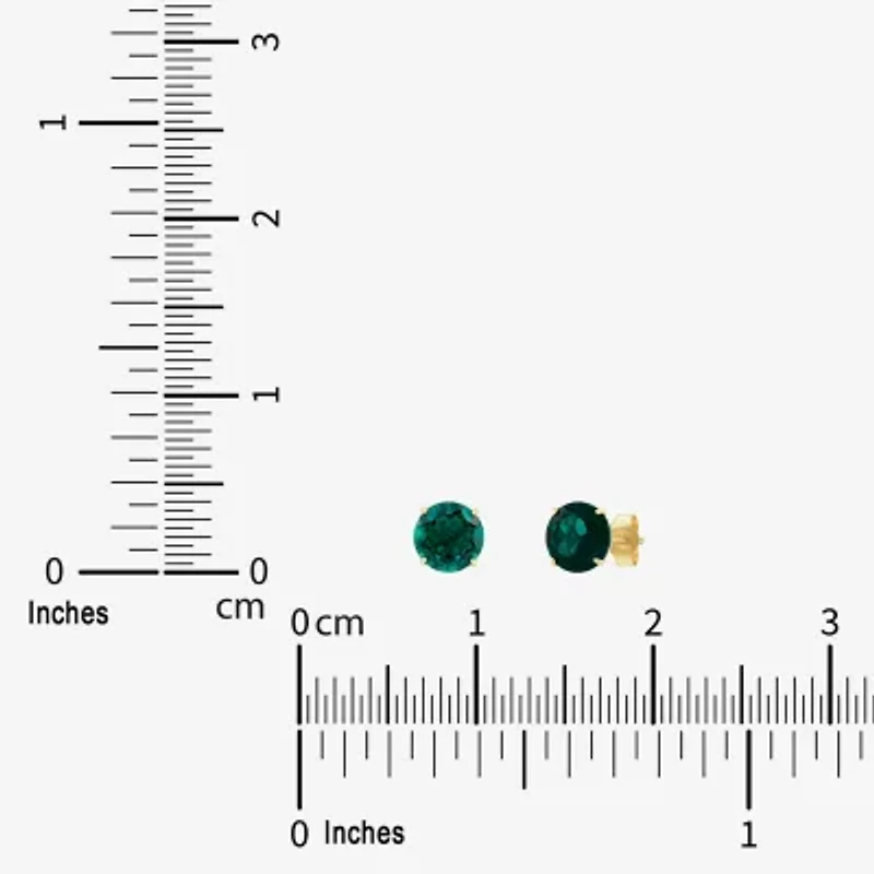 Gemstone 10K Gold 4mm Round Stud Earrings