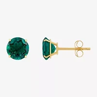 Gemstone 10K Gold 4mm Round Stud Earrings