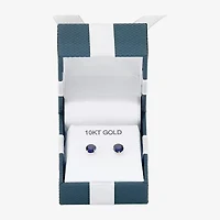 Gemstone 10K Gold 4mm Round Stud Earrings