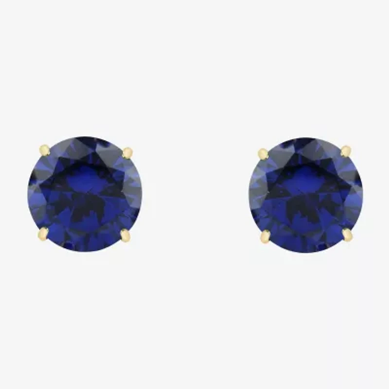 Gemstone 10K Gold 4mm Round Stud Earrings