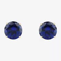 Gemstone 10K Gold 4mm Round Stud Earrings