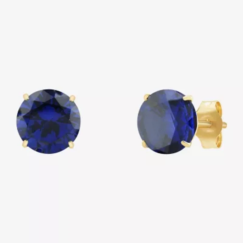 Gemstone 10K Gold 4mm Round Stud Earrings