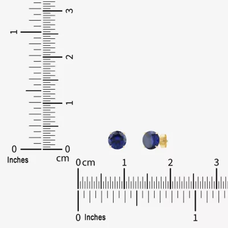 Gemstone 10K Gold 4mm Round Stud Earrings