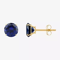 Gemstone 10K Gold 4mm Round Stud Earrings