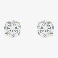 Gemstone 10K Gold 4mm Round Stud Earrings
