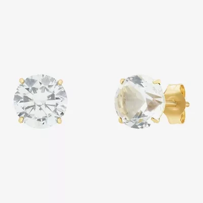 Gemstone 10K Gold 4mm Round Stud Earrings
