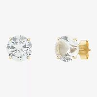 Gemstone 10K Gold 4mm Round Stud Earrings