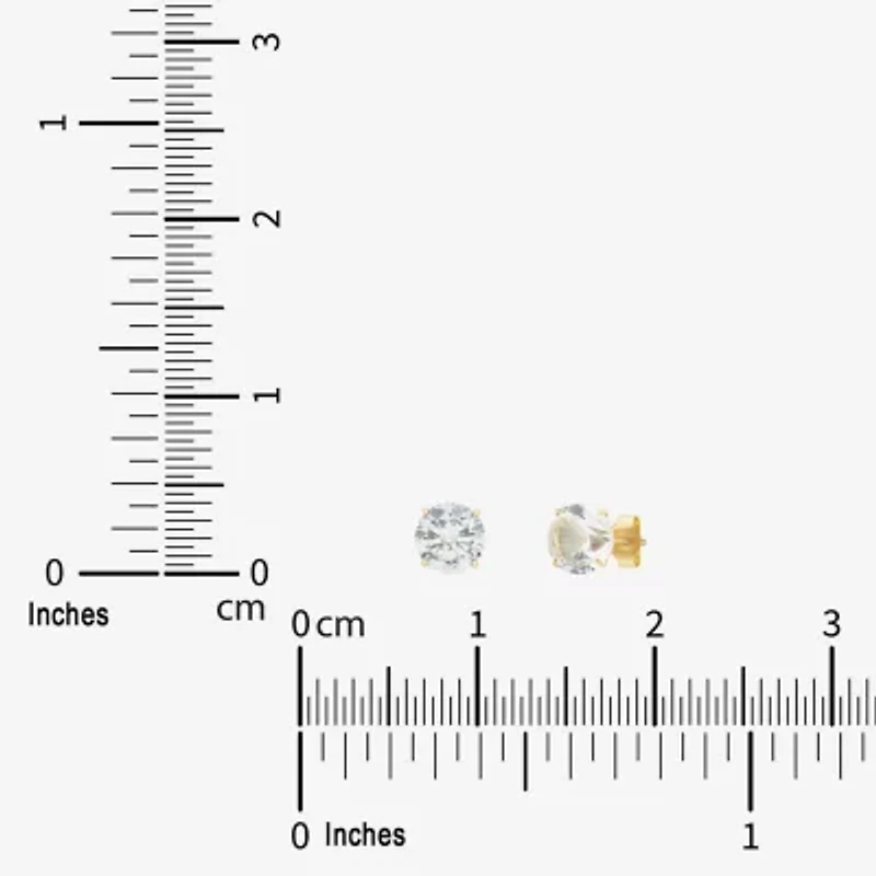 Gemstone 10K Gold 4mm Round Stud Earrings