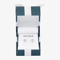 Gemstone 10K Gold 6mm Round Stud Earrings
