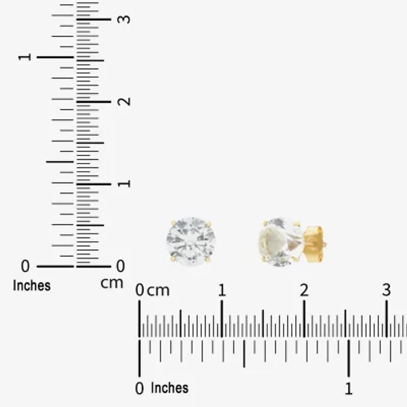 Gemstone 10K Gold 6mm Round Stud Earrings