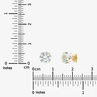 Gemstone 10K Gold 6mm Round Stud Earrings