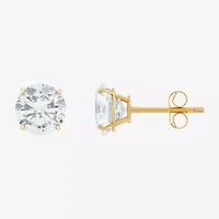 Gemstone 10K Gold 6mm Round Stud Earrings