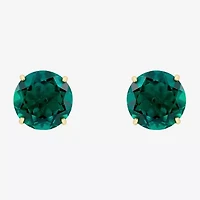 Gemstone 10K Gold 6mm Round Stud Earrings