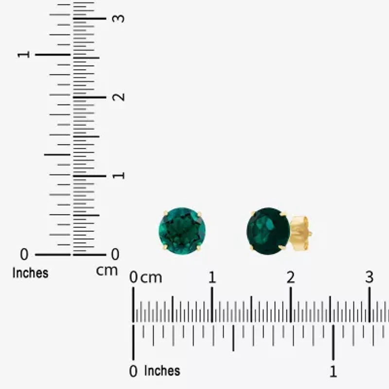 Gemstone 10K Gold 6mm Round Stud Earrings