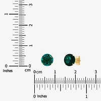 Gemstone 10K Gold 6mm Round Stud Earrings