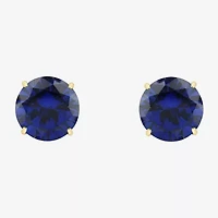 Gemstone 10K Gold 6mm Round Stud Earrings