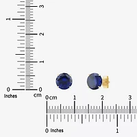 Gemstone 10K Gold 6mm Round Stud Earrings