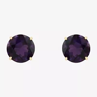 Gemstone 10K Gold 4mm Round Stud Earrings