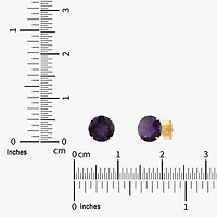 Gemstone 10K Gold 6mm Round Stud Earrings