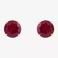 Gemstone 10K Gold 4mm Round Stud Earrings