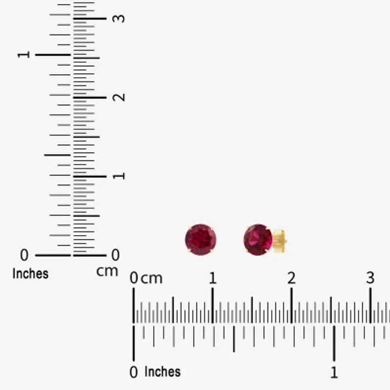 Gemstone 10K Gold 4mm Round Stud Earrings