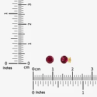Gemstone 10K Gold 4mm Round Stud Earrings