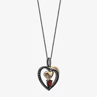 Enchanted Disney Fine Jewelry Jafar Womens Genuine Red Garnet 14K Gold Over Silver Heart Pear 18 Inch Pendant Necklace