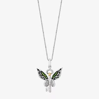Enchanted Disney Fine Jewelry Tinker Bell (I, I2) Womens 1/10 CT. T.W. Genuine Green Chrome Diopside 14K Gold Over Silver 18 Inch Pendant Necklace