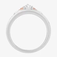Enchanted Disney Fine Jewelry Ariel(F, Si1) Womens 1/4 CT. T.W. Lab Grown White Diamond 14K Rose Gold Over Silver Sterling Pear Ariel Cocktail Ring