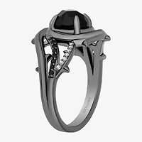 Enchanted Disney Fine Jewelry Maleficent (I, I2) Womens Genuine Black Onyx Sterling Silver Side Stone Cocktail Ring