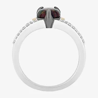 Enchanted Disney Fine Jewelry Evil Queen (I2, I) Womens 1/10 CT. T.W. Lab Created Black Opal 14K Gold Over Silver Sterling Side Stone Cocktail Ring