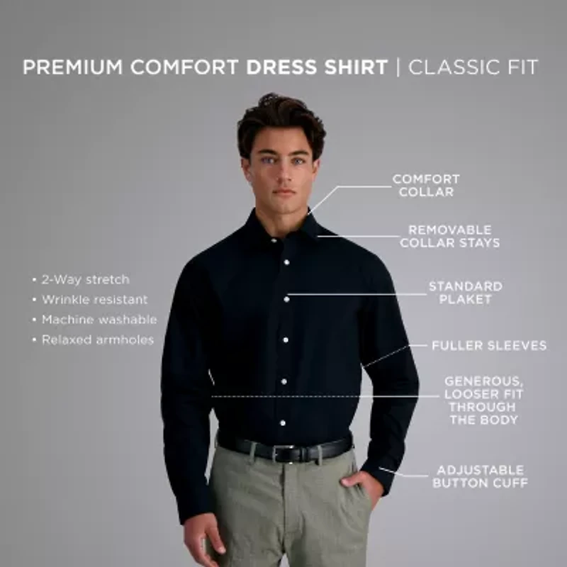 Haggar Premium Comfort Mens Classic Fit Easy Care Long Sleeve Dress Shirt