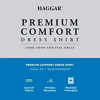 Haggar Premium Comfort Mens Classic Fit Easy Care Long Sleeve Dress Shirt