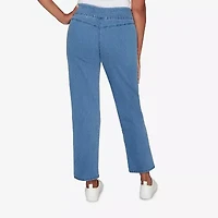 Alfred Dunner Hilton Head Womens Misses Short Stretch Fabric Straight Leg Jean