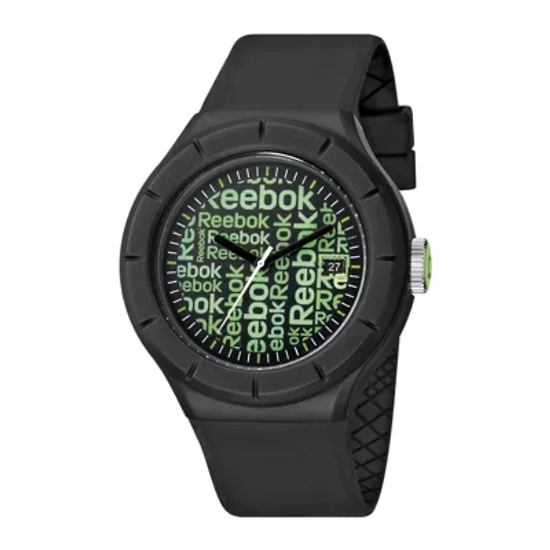 Reebok® Training WarmUp Wallpaper Mens Black Strap Watch