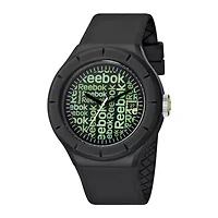 Reebok® Training WarmUp Wallpaper Mens Black Strap Watch