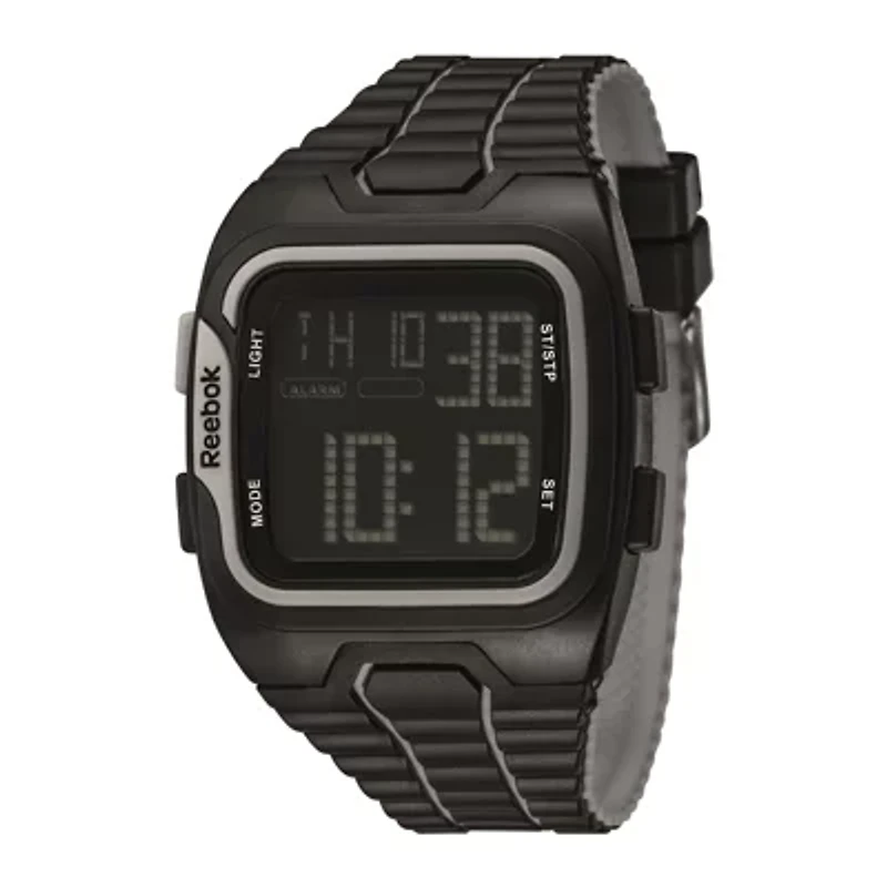 Reebok® Workout SZ1 Mens Black Strap Chronograph Sport Watch
