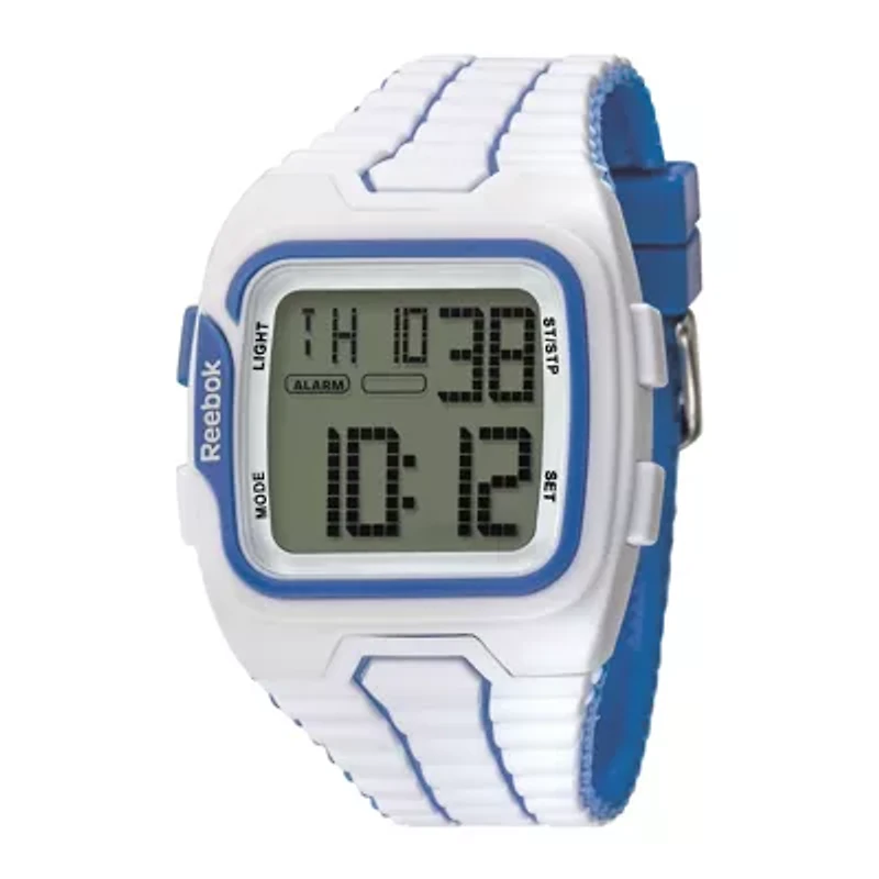 Reebok® Workout SZ1 Mens White Strap Chronograph Sport Watch