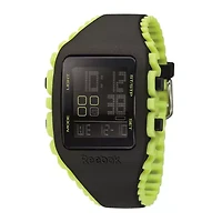 Reebok® Workout Z1G Mens Black Silicone Strap Chronograph Sport Watch