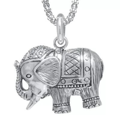 Sterling Silver Elephant Pendant Necklace