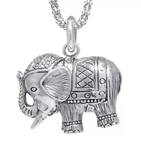 Sterling Silver Elephant Pendant Necklace