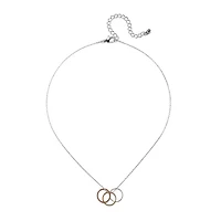 Bijoux Bar Delicates Tri Tone Womens Circle 16 Inch Pendant Necklace
