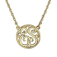 Personalized 15mm Monogram Initial Cut-out Circle Pendant Necklace